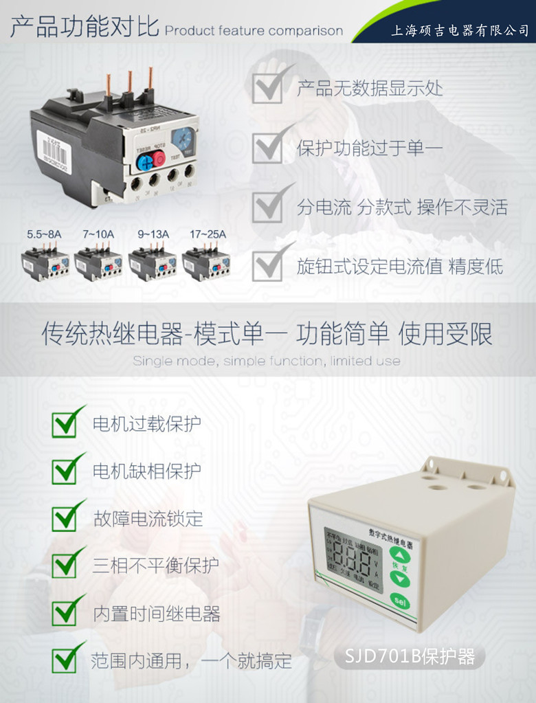 SJD701B-1-100A數(shù)字式熱繼電器/電動機綜合保護(hù)器